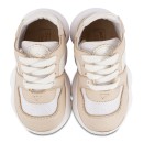 Βαπτιστικό δίχρωμο δετό sneaker λευκό-μπεζ για αγόρια EXC5252 Babywalker