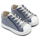 Βαπτιστικό δετό sneaker μπλε ρουά-λευκό για αγόρια EXC5199 Babywalker