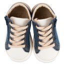 Βαπτιστικό δετό sneaker με φερμουάρ μπλε ρουά-λευκό για αγόρια EXC5253 Babywalker