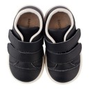 Βαπτιστικό δερμάτινο δετό sneaker με σκρατς μπλέ για αγόρια BS3028 Babywalker