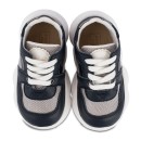 Βαπτιστικό δετό sneaker λευκό-μπλε για αγόρια EXC5252 Babywalker