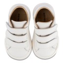 Βαπτιστικό δερμάτινο sneaker με τριπλή μπαρέτα χρατς λευκό για αγόρια BW4254 Babywalker