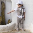 Βαπτιστικό κοστούμι με καπέλο ψάθινο μπεζ-λευκό Baby Bloom 122.36 7 τμχ