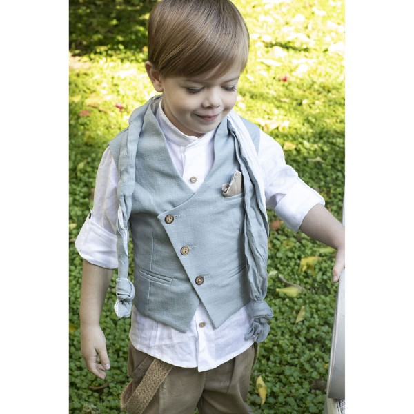 Βαπτιστικό κοστούμι Baby Bloom 123.15 βεραμάν-μπεζ για αγόρια (3-24 μηνών)