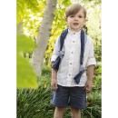 Βαπτιστικό κοστούμι Baby Bloom 123.18 λευκό-ραφ για αγόρια (3-24 μηνών)