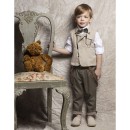 Βαπτιστικό κοστούμι Baby Bloom 123.38 μπεζ-χακί για αγόρια (3-24 μηνών)
