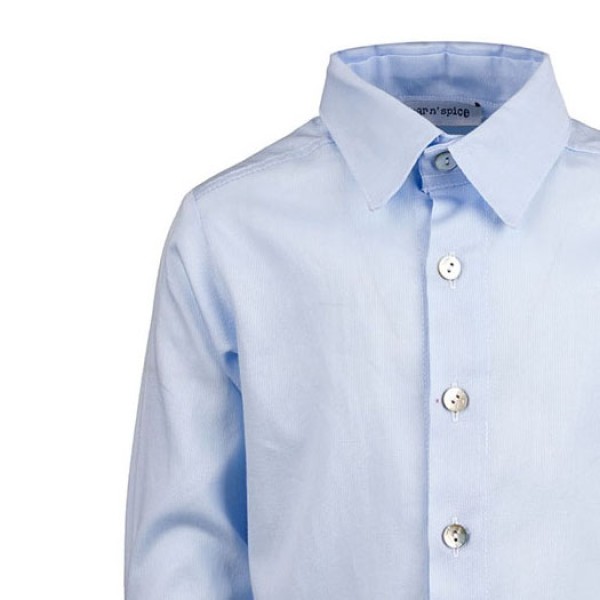 Βαπτιστικό πουκάμισο Oxford πικέ λεπτό γαλάζιο Sugarnspice
