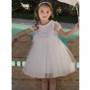 Βαπτιστικό φόρεμα με ιδιαίτερη κεντητή δανδέλα στο μπούστο και τούλινη φούστα Baby Bloom 122.101