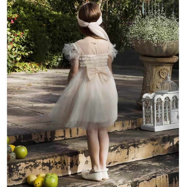 Βαπτιστικό φόρεμα με δανδέλα και glitter σε όλο το μήκος Baby Bloom 122.121