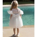 Βαπτιστικό φόρεμα με δανδελα στο μπούστο και επένδυση εσωτερικά Baby Bloom 122.131
