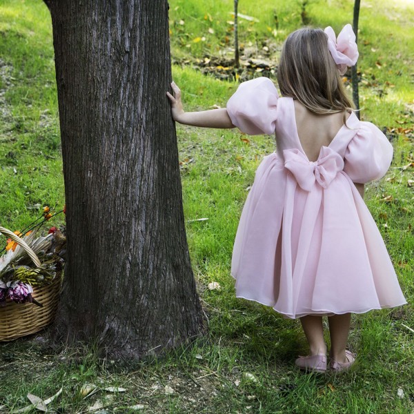 Βαπτιστικό φόρεμα Baby Bloom 123.110 ροζ αντικέ για κορίτσια (3-24 μηνών)