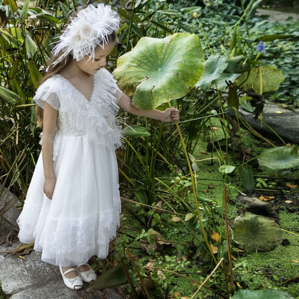Βαπτιστικό φόρεμα Baby Bloom 123.112 λευκό για κορίτσια (3-24 μηνών)