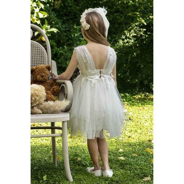 Βαπτιστικό φόρεμα Baby Bloom 123.120 εκρού για κορίτσια (3-24 μηνών)