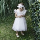 Βαπτιστικό φόρεμα Baby Bloom 123.122 λευκό-ροζ για κορίτσια (3-24 μηνών)