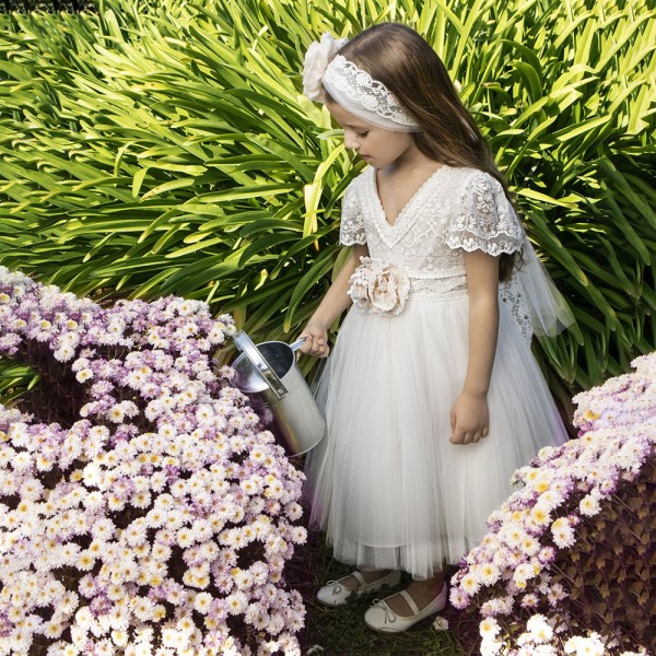 Βαπτιστικό φόρεμα Baby Bloom 123.125 λευκό για κορίτσια (3-24 μηνών)