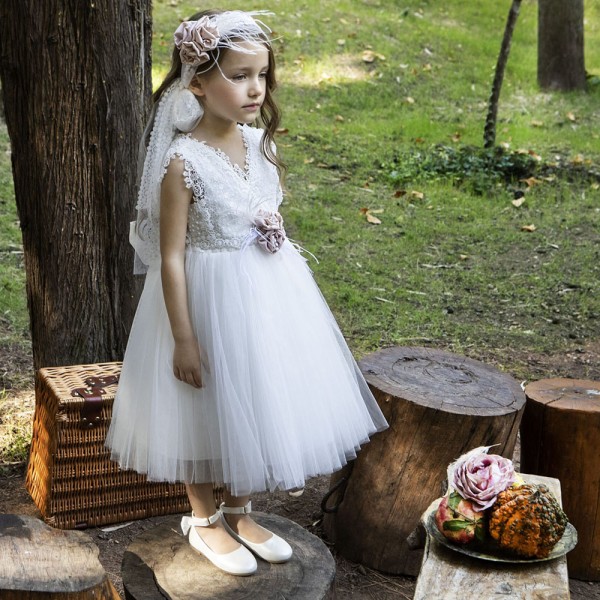 Βαπτιστικό φόρεμα Baby Bloom 123.126 λευκό για κορίτσια (3-24 μηνών)