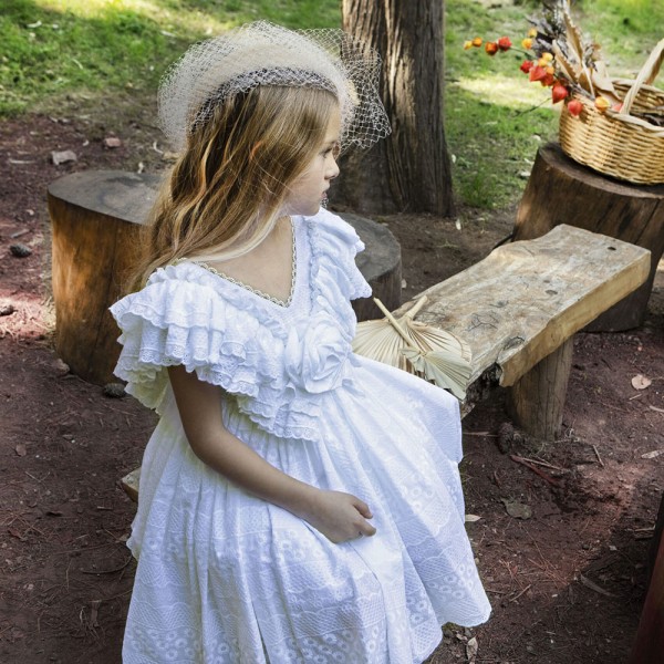 Βαπτιστικό φόρεμα Baby Bloom 123.127 λευκό για κορίτσια (3-24 μηνών)