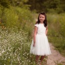 Παιδικό φόρεμα με τούλι και δαντέλα λευκό για κορίτσια (7-9 ετών)