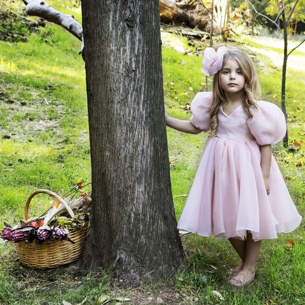 Βαπτιστικό φόρεμα Baby Bloom 123.110 ροζ αντικέ για κορίτσια (3-24 μηνών)