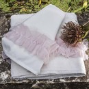 Βαπτιστικό σετ λαδόπανα λευκό-ροζ Babybloom LD23.56.2550 για κορίτσια