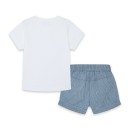 Βρεφικό σετ μπλούζα λευκή και τζιν σορτς μπλε Tuc Tuc 11329938 για αγόρια (6-18 μηνών)
