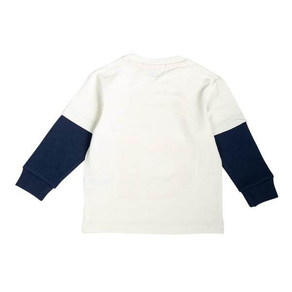 Βρεφική μπλούζα λευκή/κίτρινη για αγόρια (12-30 μηνών)