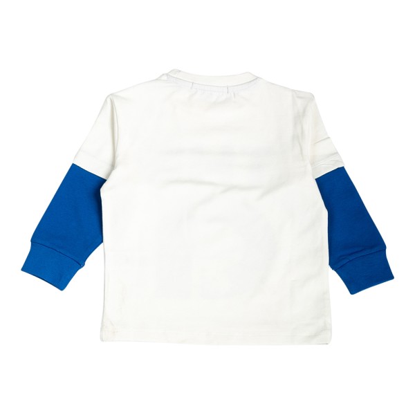Βρεφική μπλούζα λευκή/μπλε για αγόρια (12-30 μηνών)