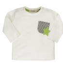 Βρεφική μπλούζα λευκή με καρό τσέπη EMC BX1816 για αγόρια (6-12 μηνών)