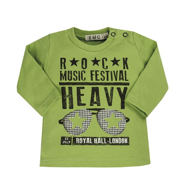 Βρεφική μπλούζα πράσινη EMC BX1817 για αγόρια (9-18 μηνών)