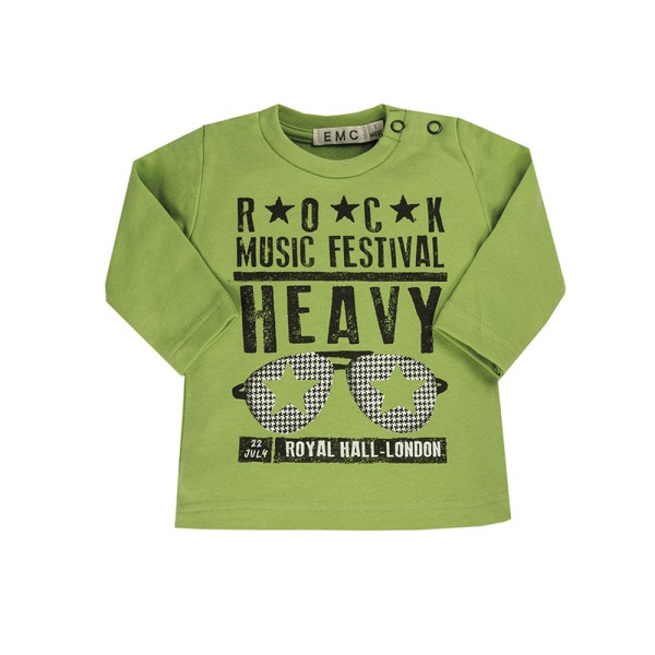 Βρεφική μπλούζα πράσινη EMC BX1817 για αγόρια (9-18 μηνών)