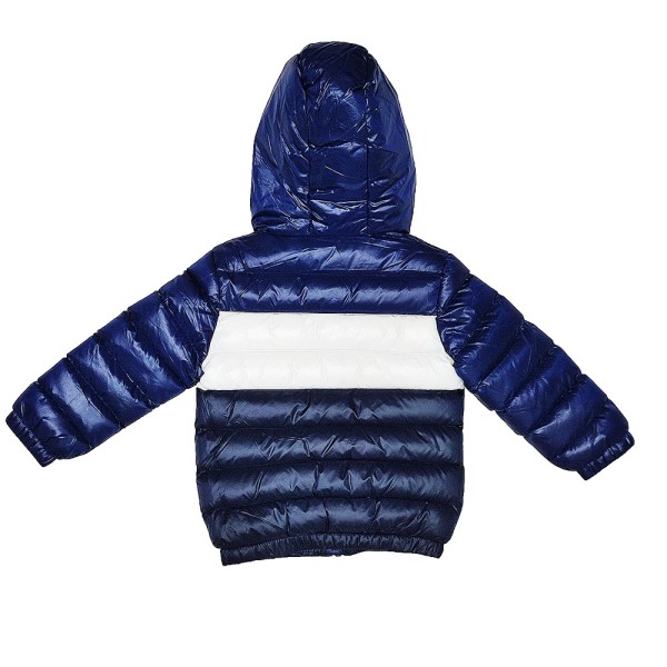 Βρεφικό μπουφάν με κουκούλα μπλε για αγόρια (12-36 μηνών)