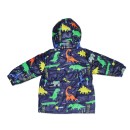 Βρεφικό μπουφάν με κουκούλα μπλε δεινοσαυράκια για αγόρια (1-4 ετών)