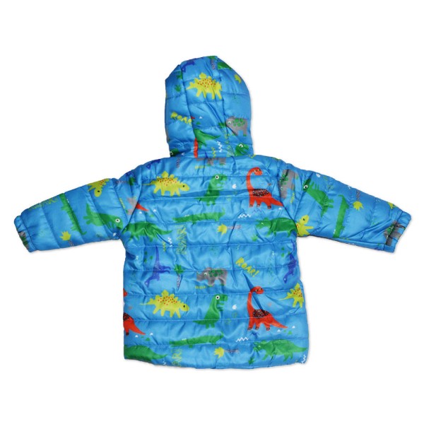 Βρεφικό μπουφάν με κουκούλα γαλάζιο δεινοσαυράκια για αγόρια (1-4 ετών)