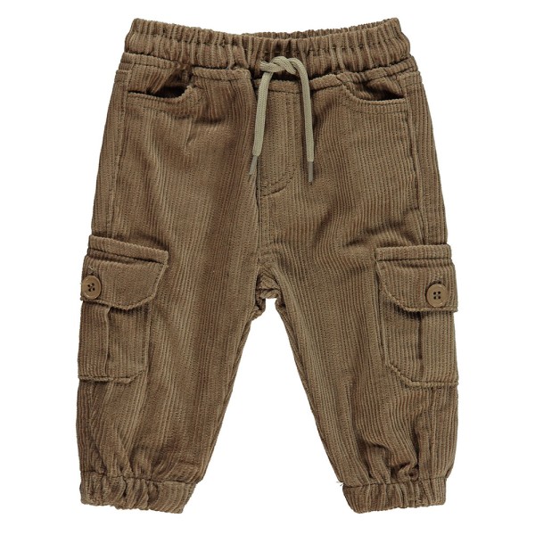 Βρεφικό παντελόνι κοτλε cargo μπεζ για αγόρια (9-24 μηνών)