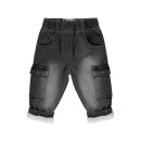 Βρεφικό παντελόνι τζιν με τσέπες και επένδυση μαύρο (6-24 μηνών)