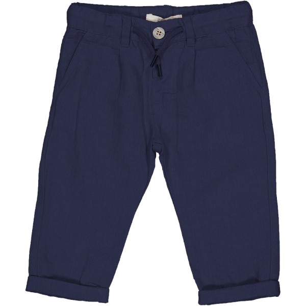 Βρεφικό παντελόνι λινό μπλε για αγόρια (9-36 μηνών)