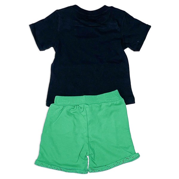 Βρεφικό t-shirt και βερμούδα μαύρο-πράσινο για αγόρια (9-24 μηνών)