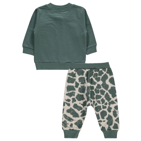 Βρεφικό σετάκι ζακέτα μπλούζα παντελόνι πράσινο για αγόρια (6-24 μηνών)
