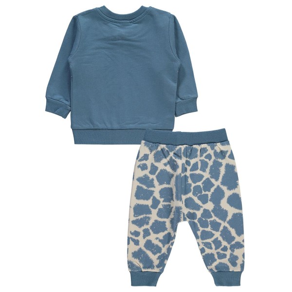 Βρεφικό σετάκι ζακέτα μπλούζα παντελόνι μπλε για αγόρια (6-24 μηνών)