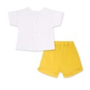 Βρεφικό σετ μπλούζα λευκή και κίτρινο σορτς με αρκουδάκι Tuc Tuc 11349358 για αγόρια (6-18 μηνών)