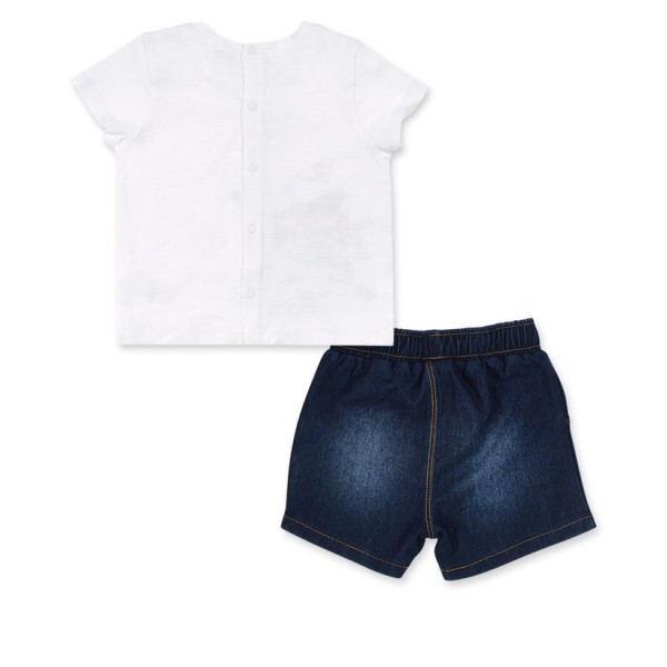 Βρεφικό σετ μπλούζα σορτς με ψαράκι λευκό-μπλέ blub Tuc Tuc 11349388 για αγόρια  (6-18 μηνών)