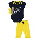 Παιδικό σετ κορμάκι με ψαράκι σκούρο μπλε-κίτρινο για αγόρια (3-18 μηνών)