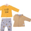 Βρεφικό σετ μπλούζα κίτρινη και φόρμα γκρι για αγόρια Babybol 21830 (3-9 μηνών)
