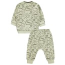Βρεφικό σετ φόρμες με δεινοσαυράκι ριπ μπεζ για αγόρια (6-24 μηνών)