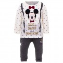 Βρεφικό σετ φόρμας Disney Mickey μπεζ-γκρι για αγόρια (6-24 μηνών)