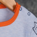 Βρεφικό φορμάκι πολική αρκούδα γαλάζιο/πορτοκαλί με σκουφάκι για αγόρια (0-6 μηνών)