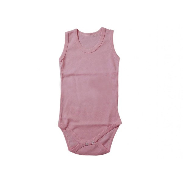 Παιδικό αμάνικο κορμάκι μονόχρωμο ροζ για κορίτσια (1-3 ετών)