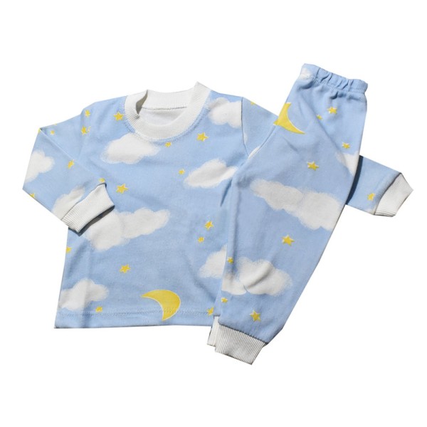 Βρεφική πιτζάμα με συννεφάκι γαλάζιο για αγόρια (3-9 μηνών)
