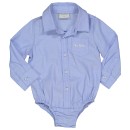 Βρεφικό πουκάμισο κορμάκι γαλάζιο για αγόρια (6-18 μηνών)