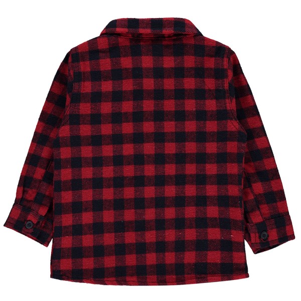 Βρεφικό πουκάμισο καρώ κόκκινο-μαύρο για αγόρια (6-24 μηνών)